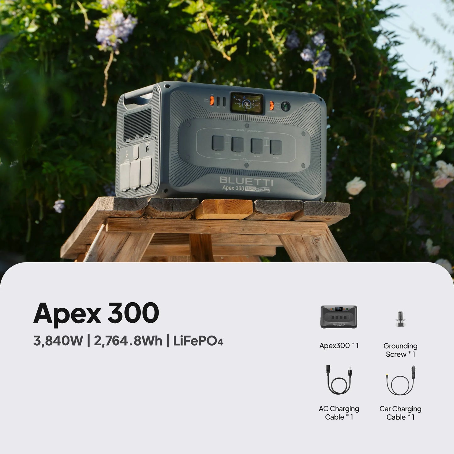 BLUETTI Apex 300 Portable Power Station | 3,840W 2,764.8Wh